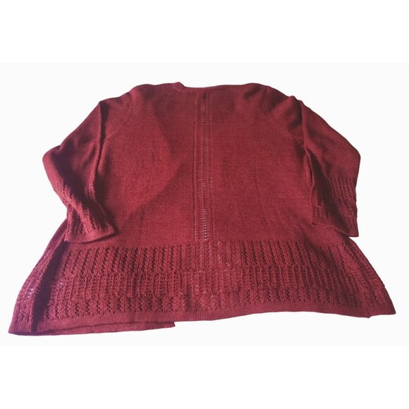 Stitch Fix Lety & Me Elea Pointelle Women's Burnt Orange 1X Cardigan Sweater NWT - Picture 6 of 11